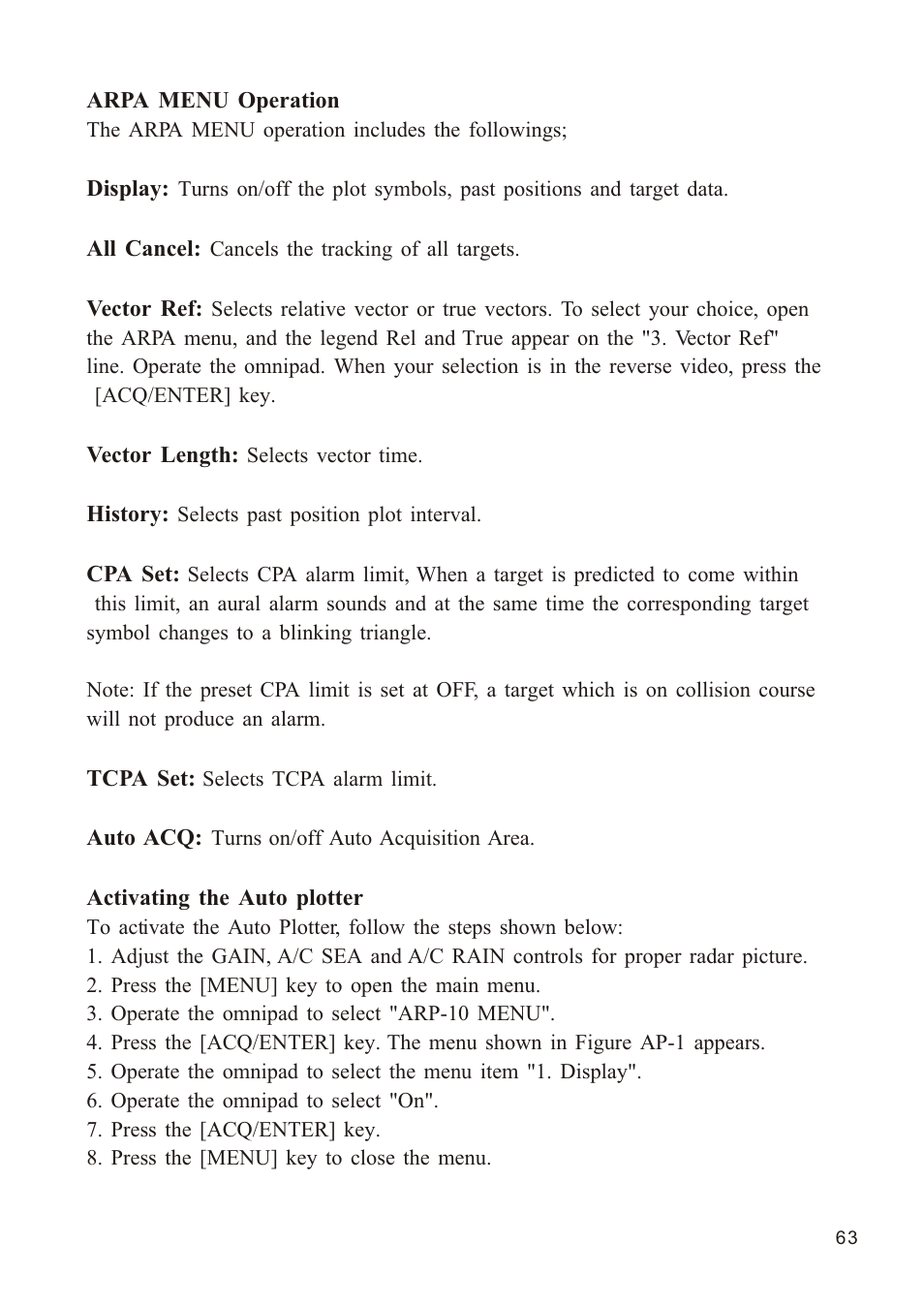 Ò³ãæ 71 | Onwa Marine Electronics KR-1338C v.1 User Manual | Page 71 / 87