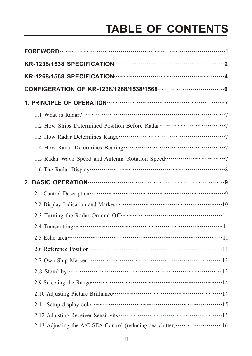 Onwa Marine Electronics KR-12X8 User Manual | Page 5 / 92