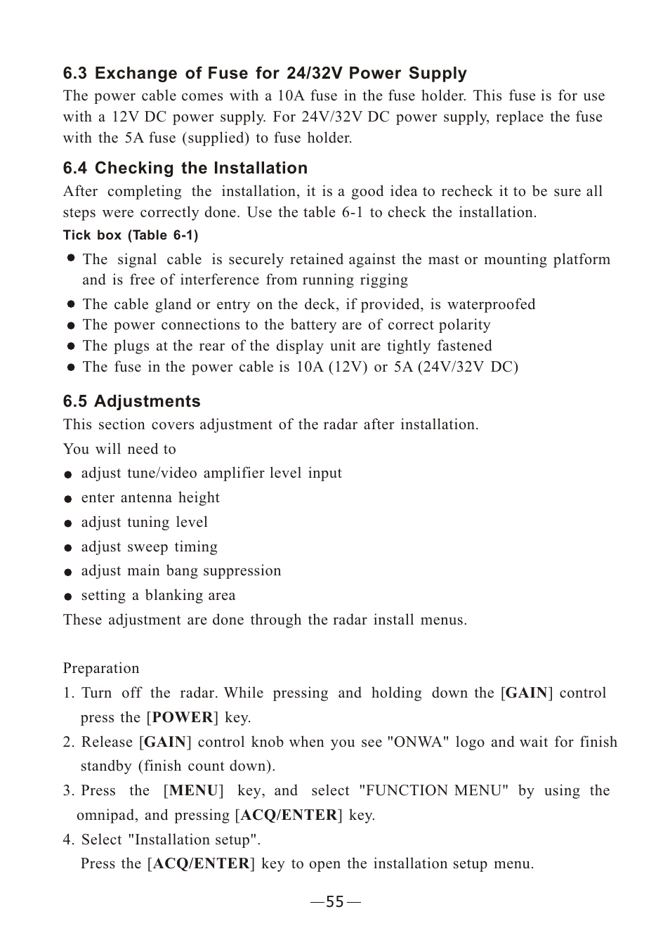 Ò³ãæ 62 | Onwa Marine Electronics KR-12X8 User Manual | Page 62 / 92