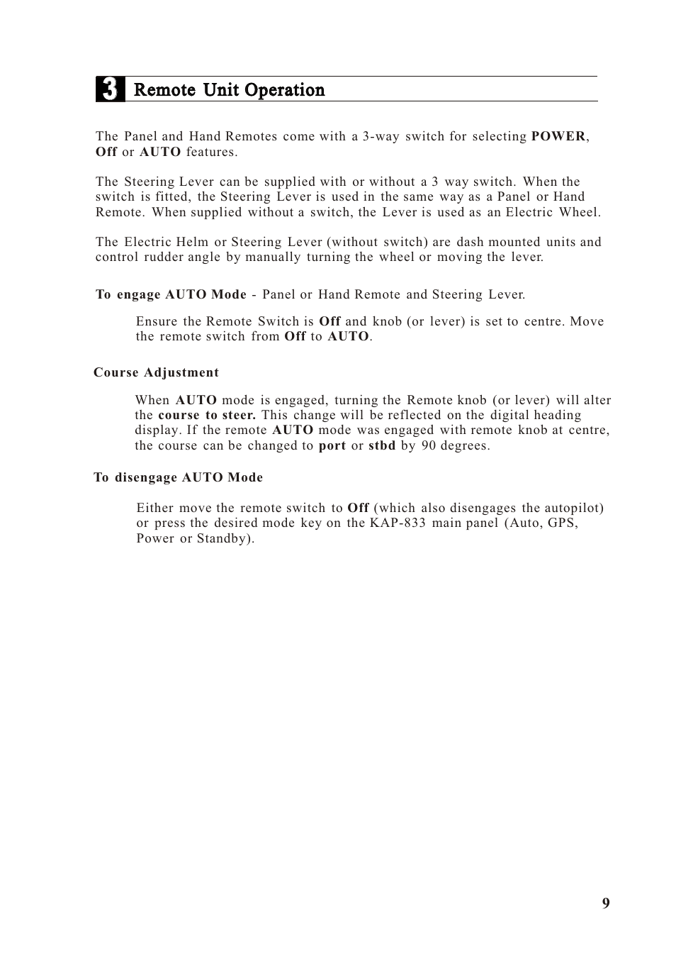 Ò³ãæ 14 | Onwa Marine Electronics KAP-833 User Manual | Page 14 / 37