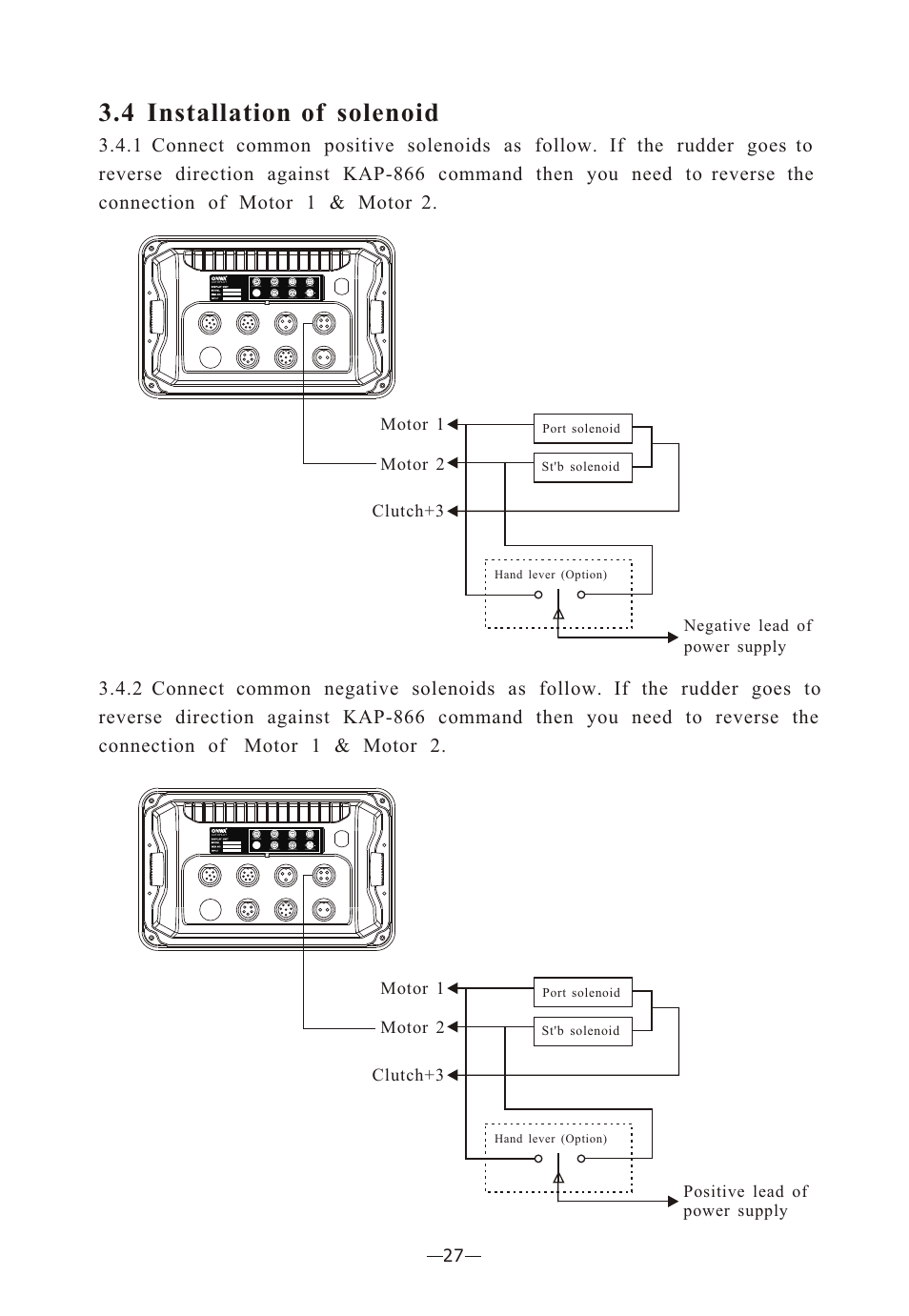 Ò³ãæ 32, 4 installation of solenoid | Onwa Marine Electronics KAP-866 User Manual | Page 32 / 44
