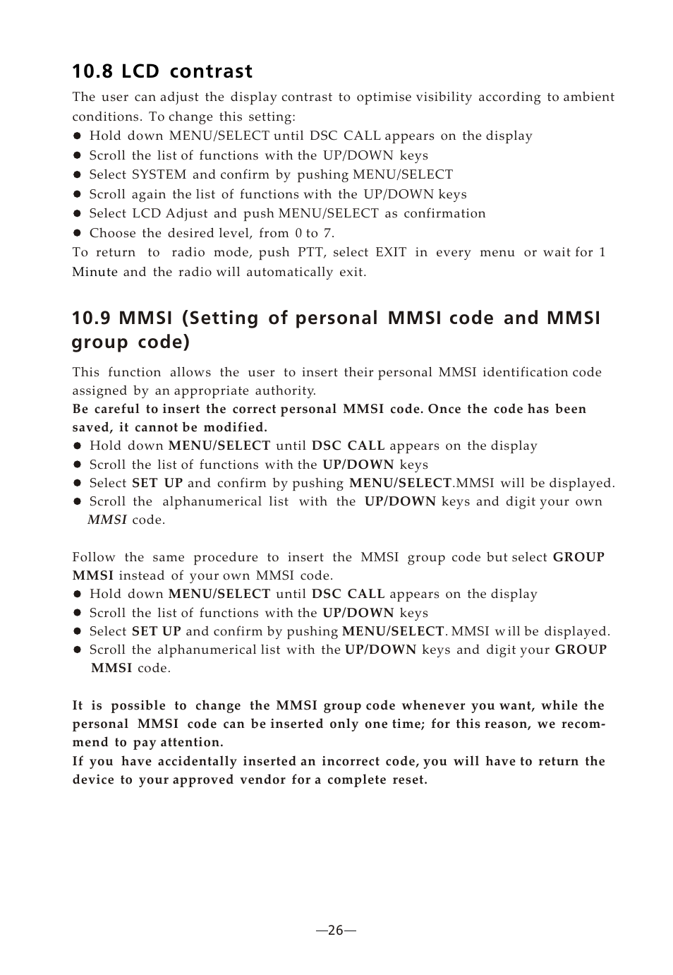 Ò³ãæ 30, 8 lcd contrast | Onwa Marine Electronics KV-300 User Manual | Page 30 / 38