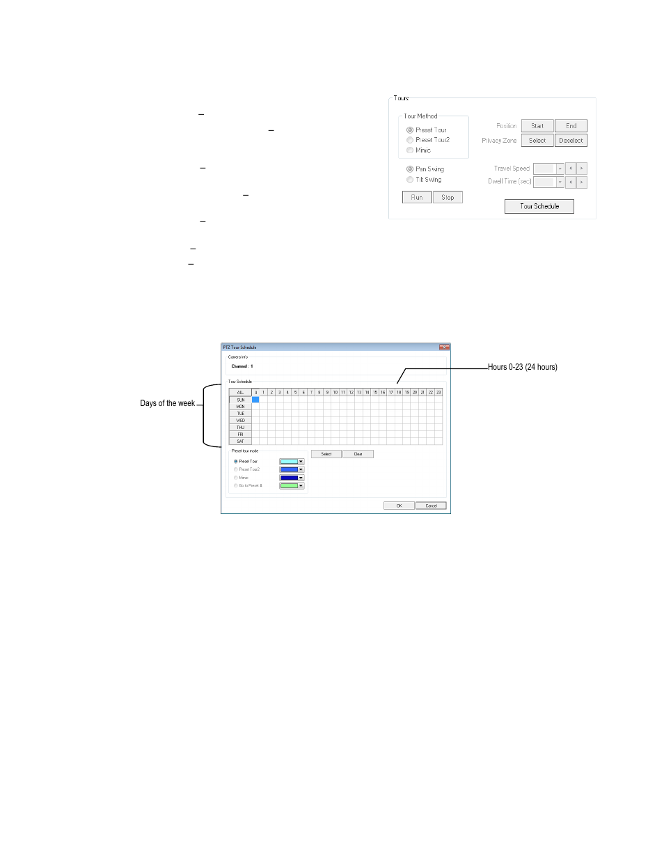 Understanding tours, Ptz tour schedule | OpenEye Gen6 X-Series User Manual | Page 102 / 123