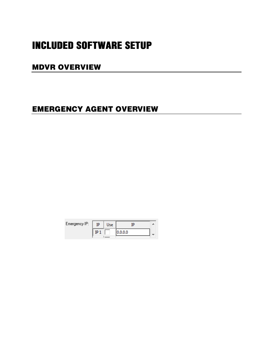 Included software setup, Mdvr overview, Emergency agent overview | Configuring the recorder | OpenEye Gen6 X-Series User Manual | Page 113 / 123