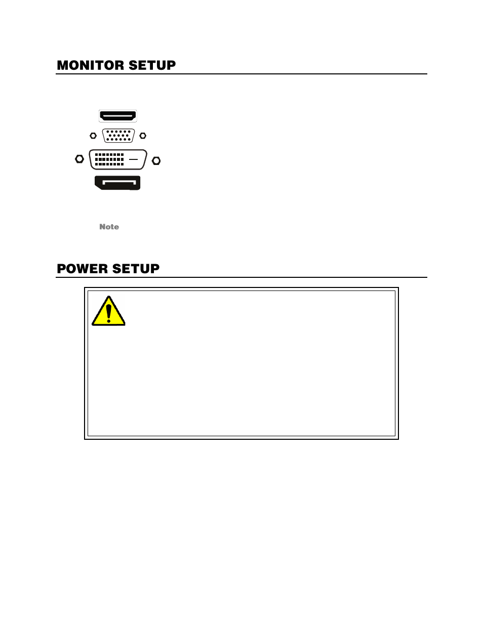 Monitor setup, Power setup | OpenEye Gen6 X-Series User Manual | Page 23 / 123