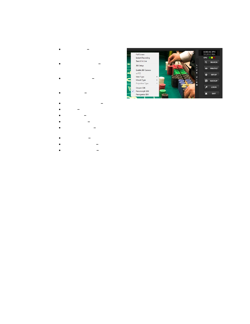 Live camera options | OpenEye Gen6 X-Series User Manual | Page 36 / 123