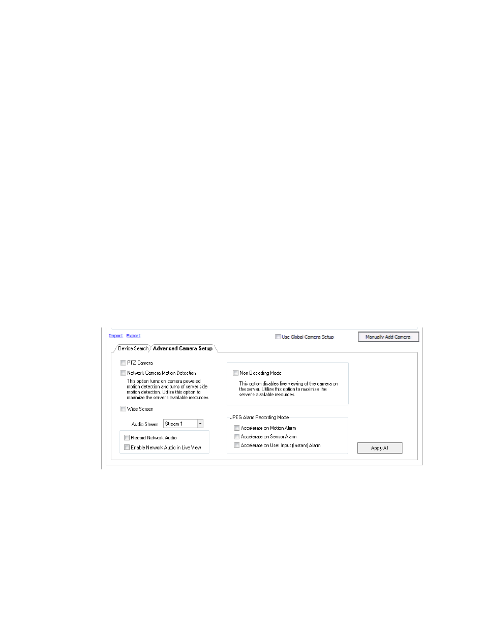 Assigning dual streams, Assigning audio channels to a network device | OpenEye Gen6 X-Series User Manual | Page 47 / 123