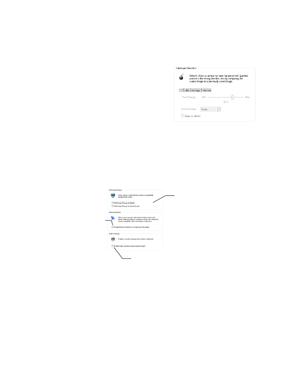 Enable sabotage detection | OpenEye Gen6 X-Series User Manual | Page 54 / 123