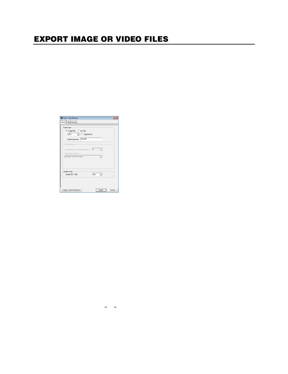 Export image or video files | OpenEye Gen6 X-Series User Manual | Page 89 / 123