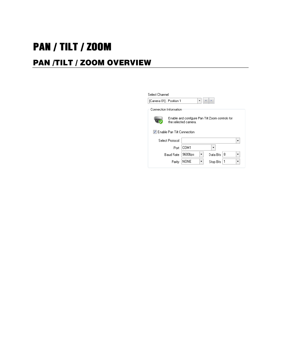 Pan / tilt / zoom, Pan /tilt / zoom overview, Basic ptz configuration | OpenEye Gen6 X-Series User Manual | Page 98 / 123