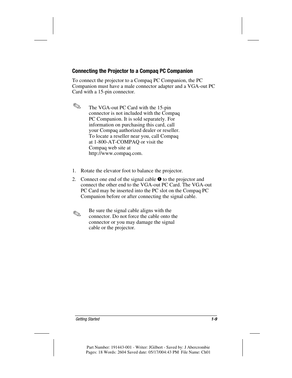 Compaq MP1800 User Manual | Page 15 / 68