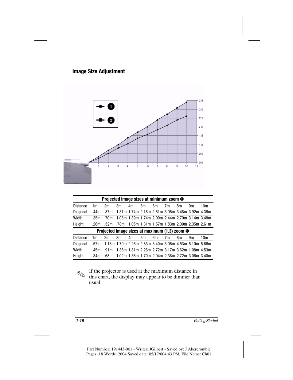 Image size adjustment | Compaq MP1800 User Manual | Page 22 / 68