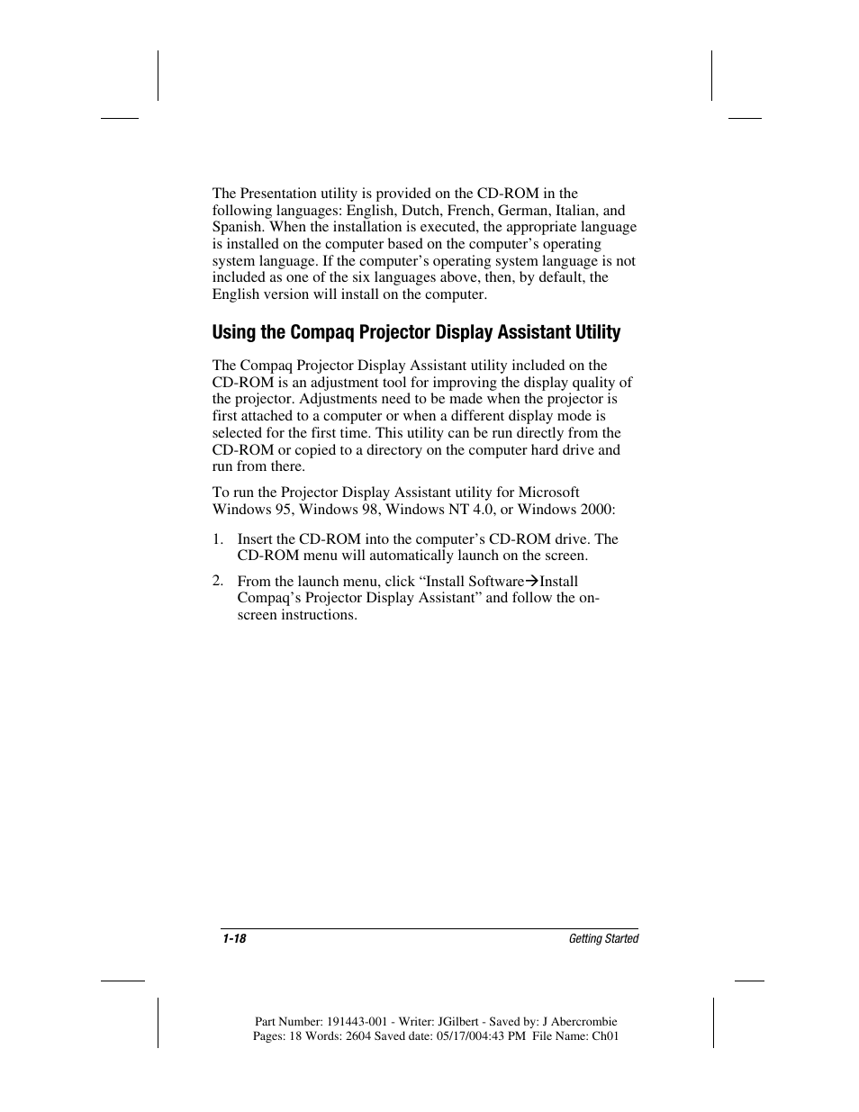 Compaq MP1800 User Manual | Page 24 / 68
