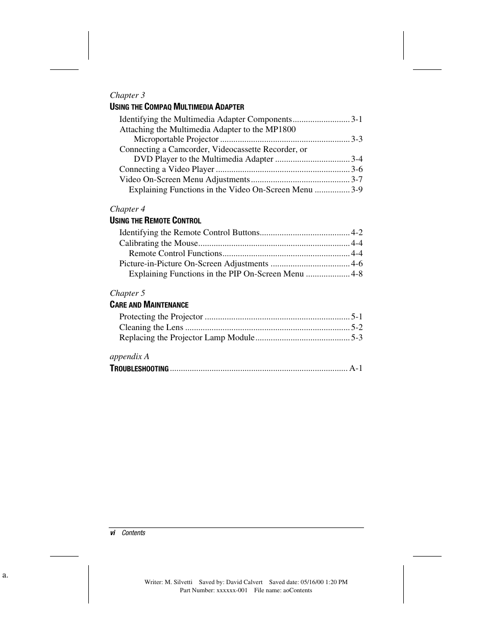 Compaq MP1800 User Manual | Page 3 / 68