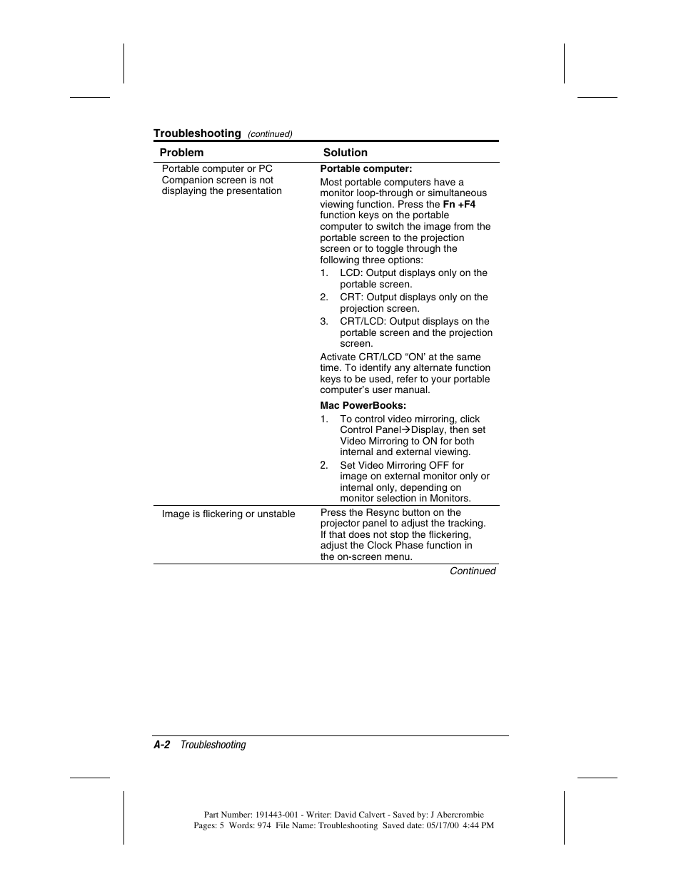 Compaq MP1800 User Manual | Page 57 / 68
