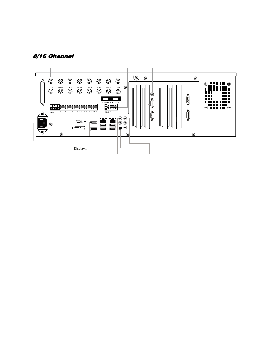 X3 rear panel, 8/16 channel | OpenEye Gen6 X-Series Hardware Manual User Manual | Page 15 / 30