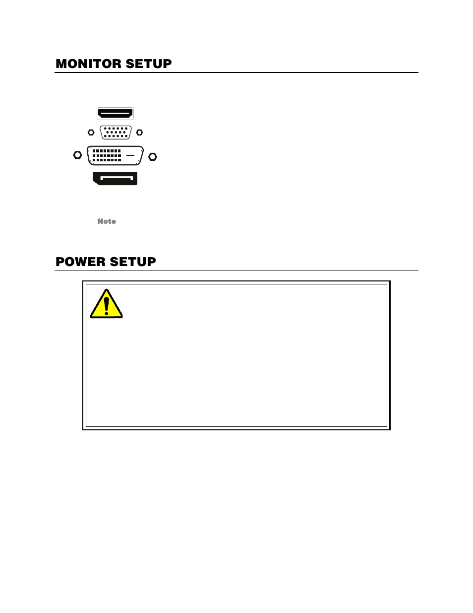 Monitor setup, Power setup | OpenEye Gen6 X-Series Hardware Manual User Manual | Page 19 / 30