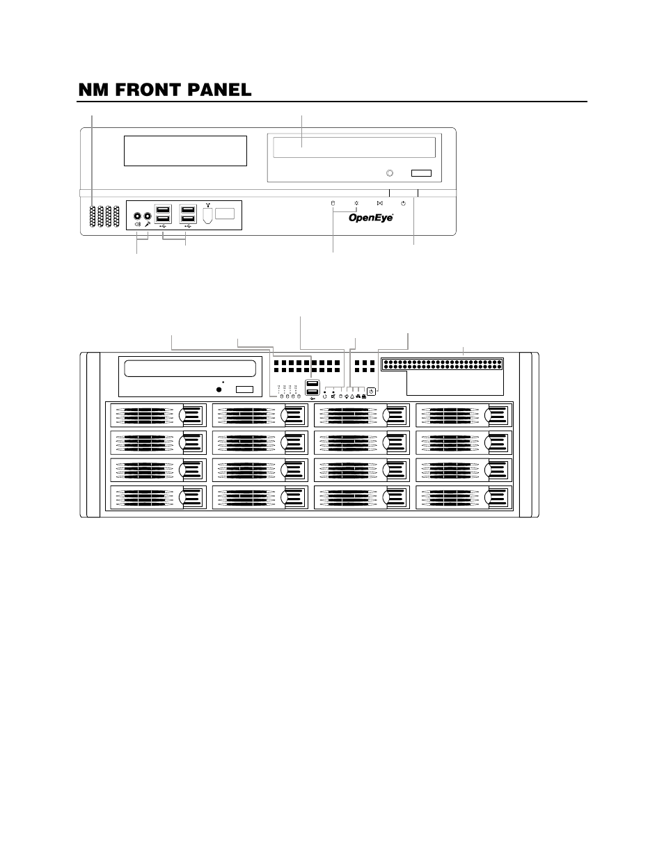 Nm front panel, N4 front panel | OpenEye Gen6 N-Series User Manual | Page 17 / 112