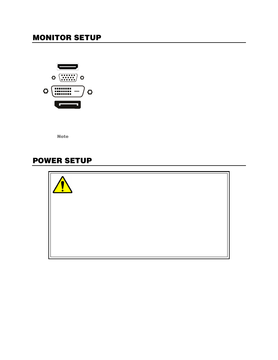 Monitor setup, Power setup | OpenEye Gen6 N-Series User Manual | Page 22 / 112