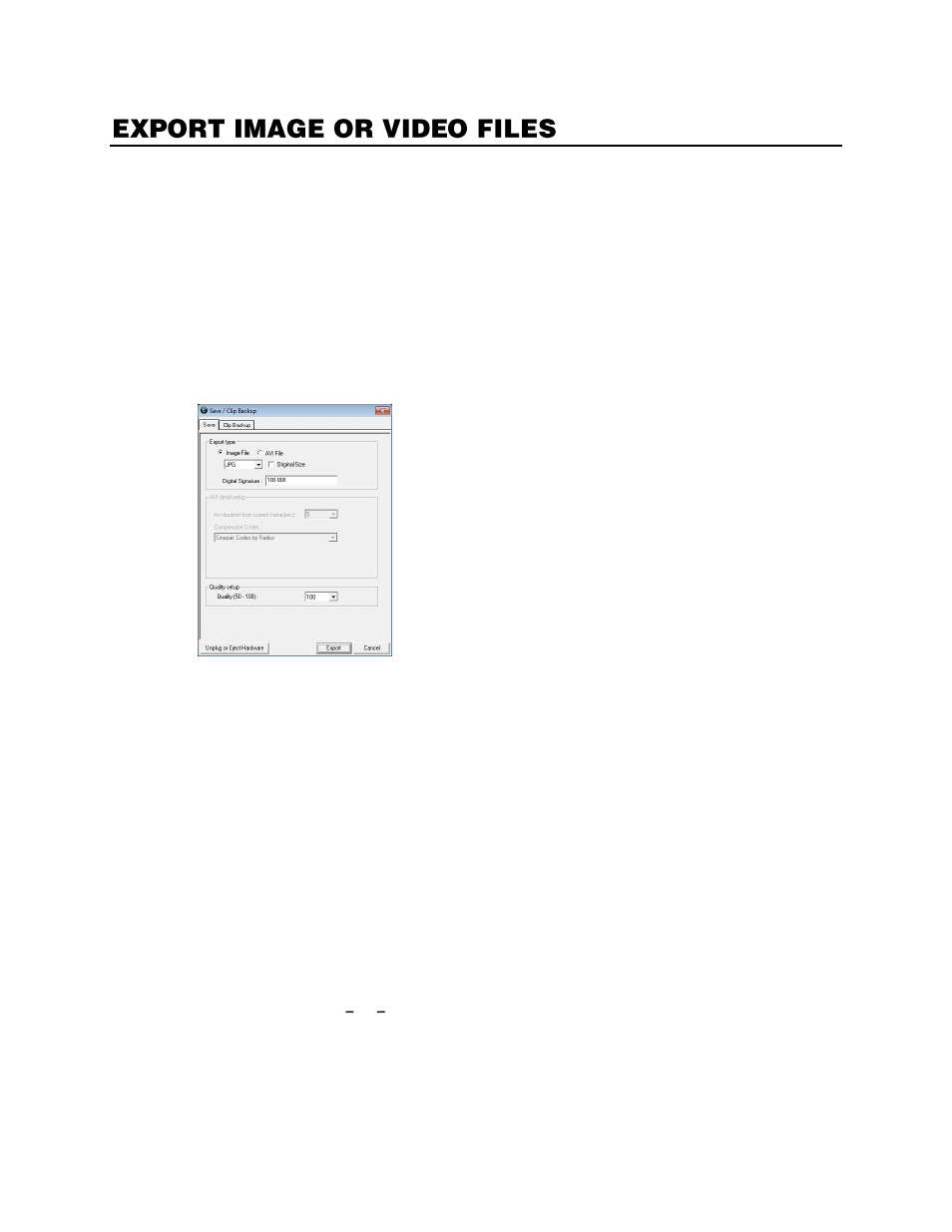 Export image or video files | OpenEye Gen6 N-Series User Manual | Page 79 / 112