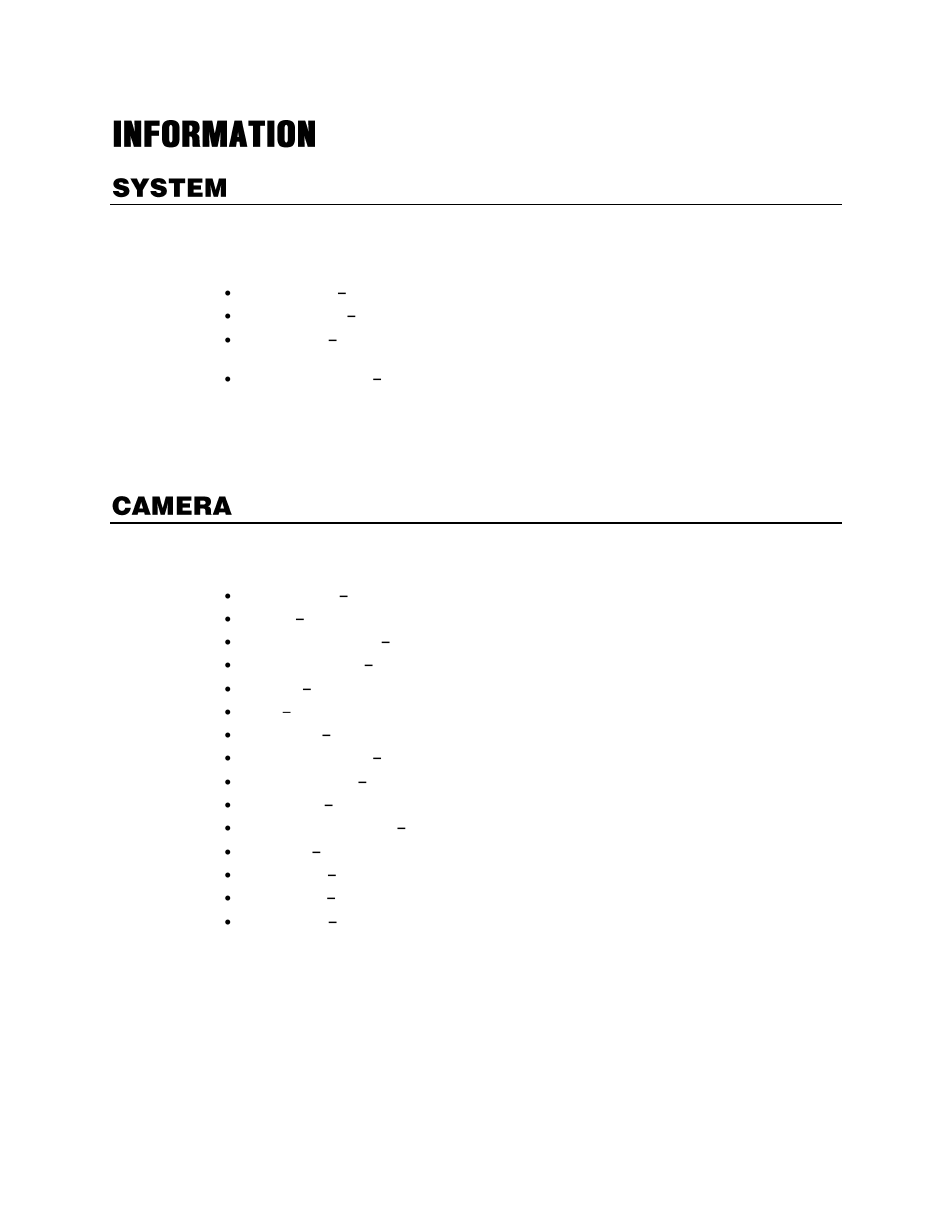 Information, System, Camera | OpenEye EasyNVR User Manual | Page 61 / 67