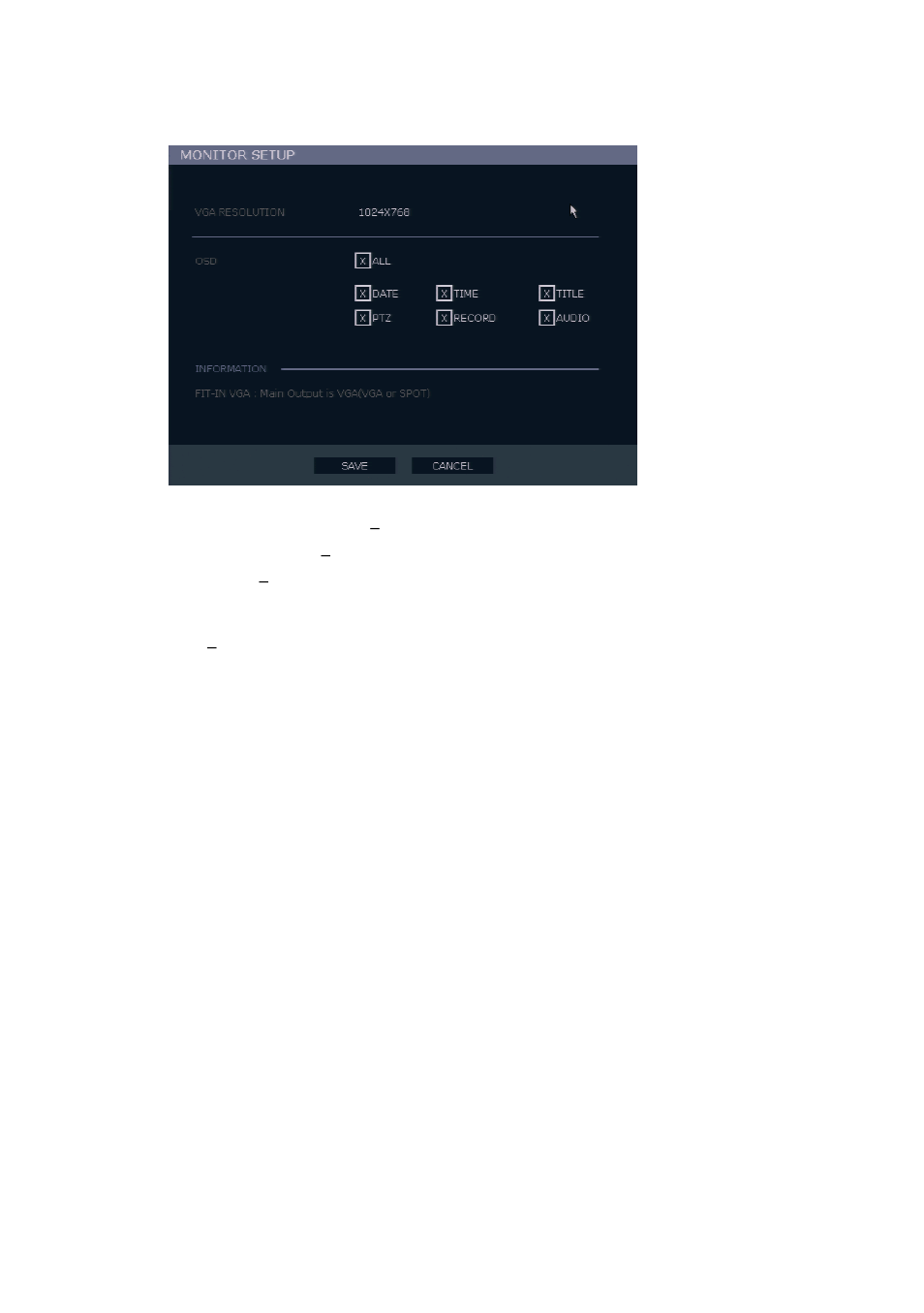 Monitor setup | OpenEye E-Series Slim User Manual | Page 36 / 79