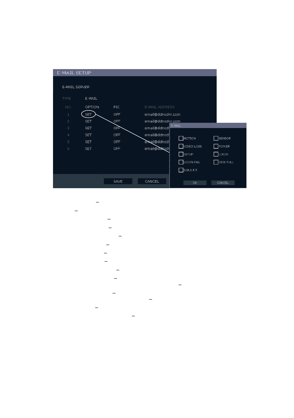 E-mail setup | OpenEye E-Series Slim User Manual | Page 49 / 79