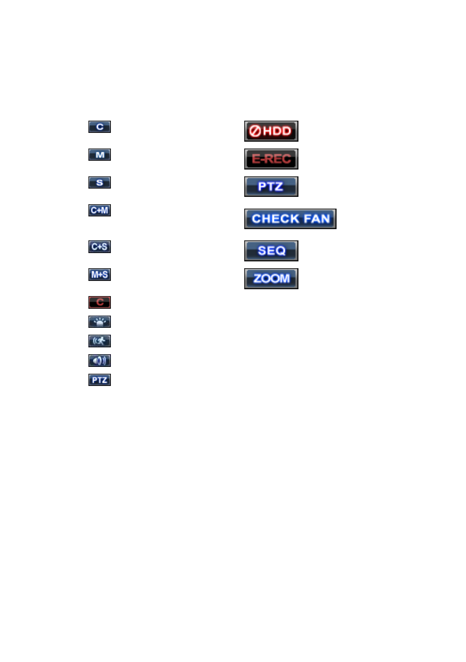 Icons | OpenEye E-Series Slim User Manual | Page 56 / 79