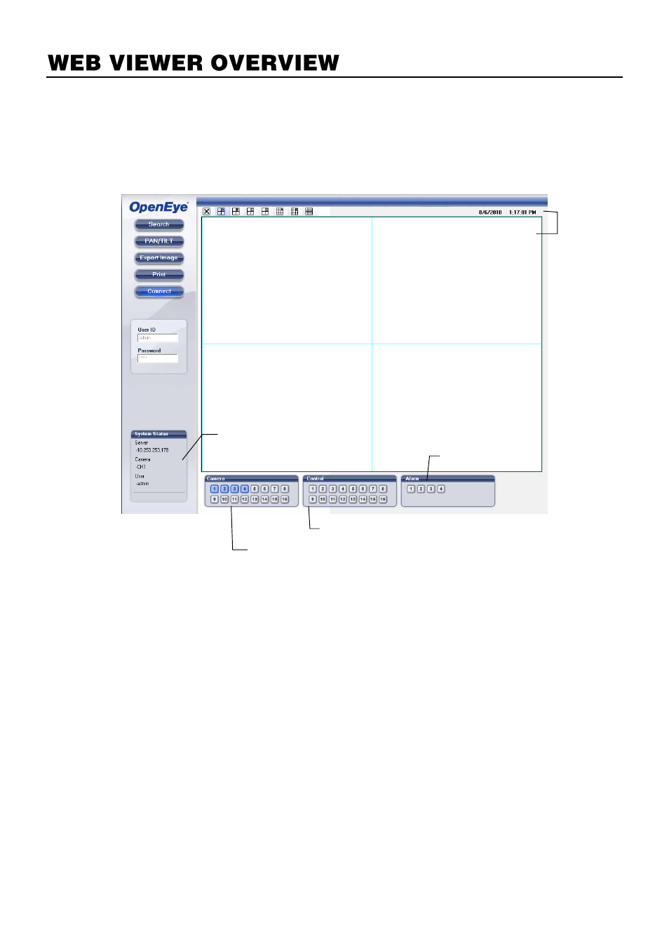 Web viewer overview | OpenEye E-Series Slim User Manual | Page 69 / 79