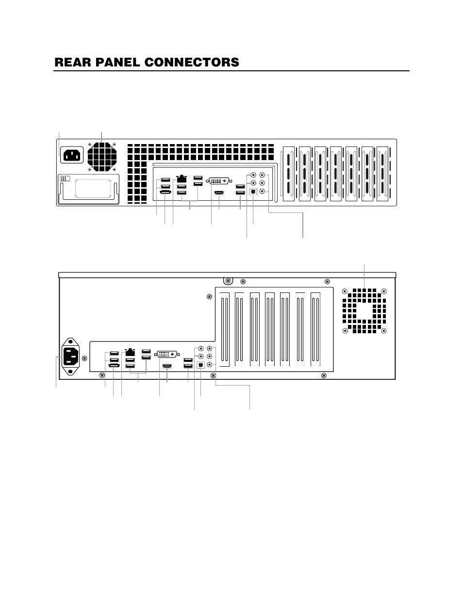 Rear panel connectors, N2 rear panel, N3 rear panel | OpenEye Gen5 NVR User Manual | Page 18 / 95
