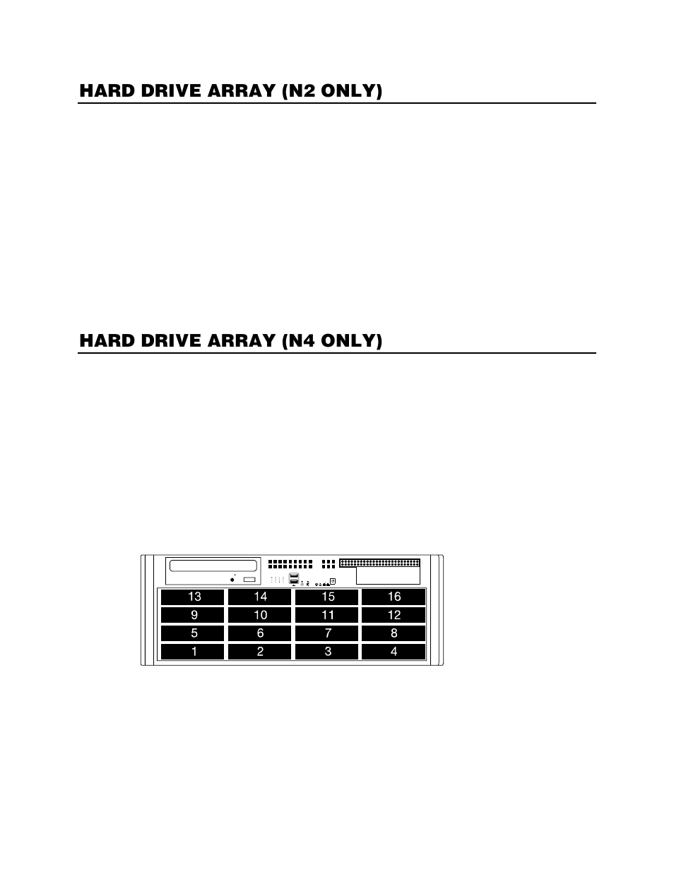 Hard drive array (n2 only), Removing a hard drive, Inserting a hard drive | Hard drive array (n4 only) | OpenEye Gen5 NVR User Manual | Page 23 / 95