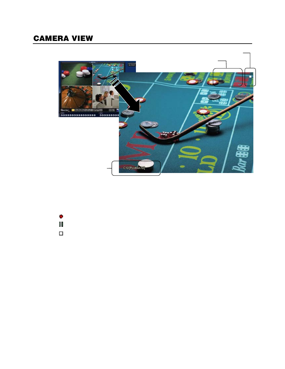 Camera view, Recording status indicator, Special recording | OpenEye Gen5 NVR User Manual | Page 30 / 95