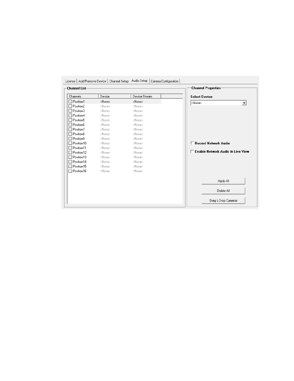 Assigning audio channels to a network device | OpenEye Gen5 NVR User Manual | Page 38 / 95