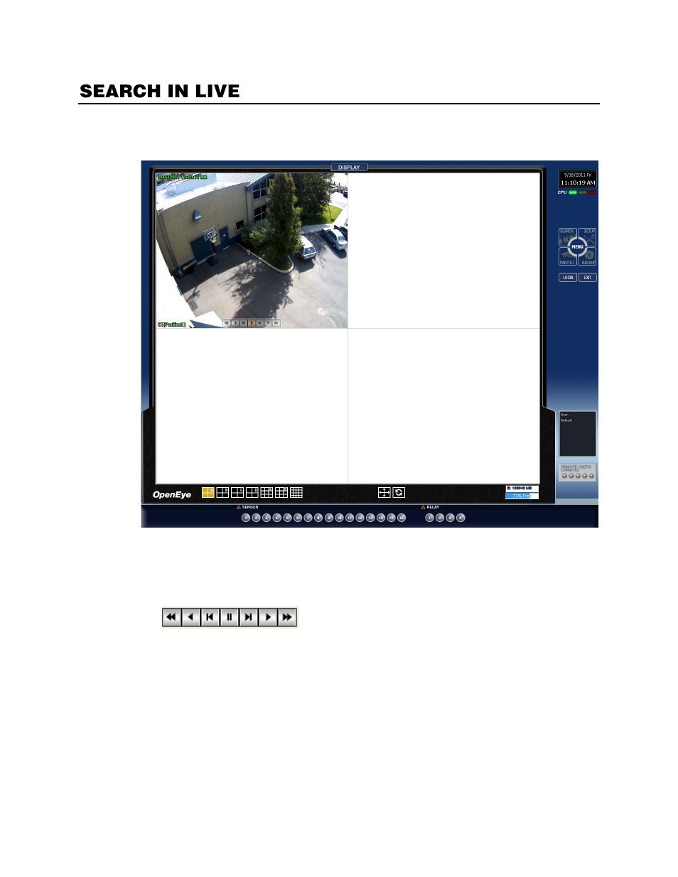 Search in live | OpenEye Gen5 NVR User Manual | Page 75 / 95