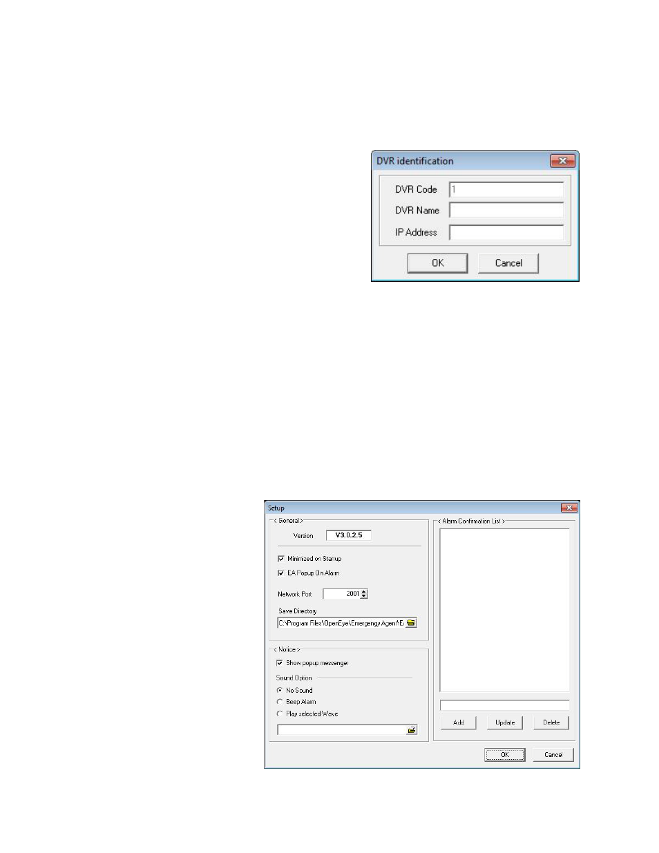 Configuring the client pc, Setup window | OpenEye Gen5 NVR User Manual | Page 86 / 95