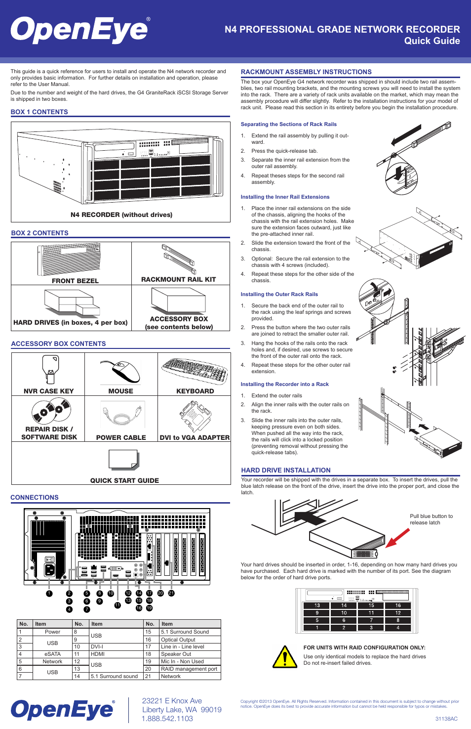 OpenEye OE5-N4 User Manual | 2 pages