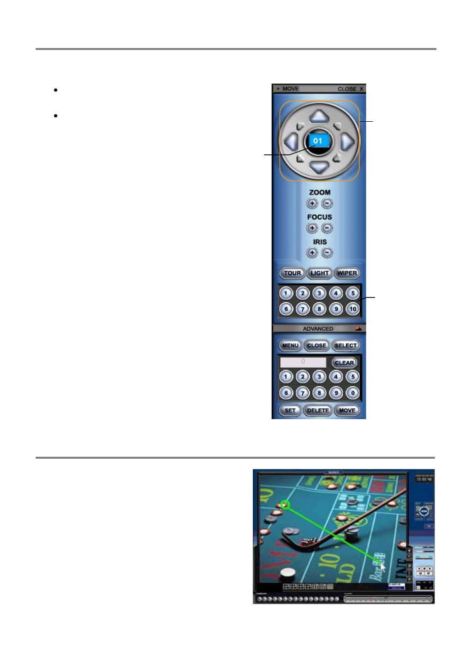 Using the graphical ptz controller, Using the on-screen compass | OpenEye OE2-E120 User Manual | Page 67 / 75