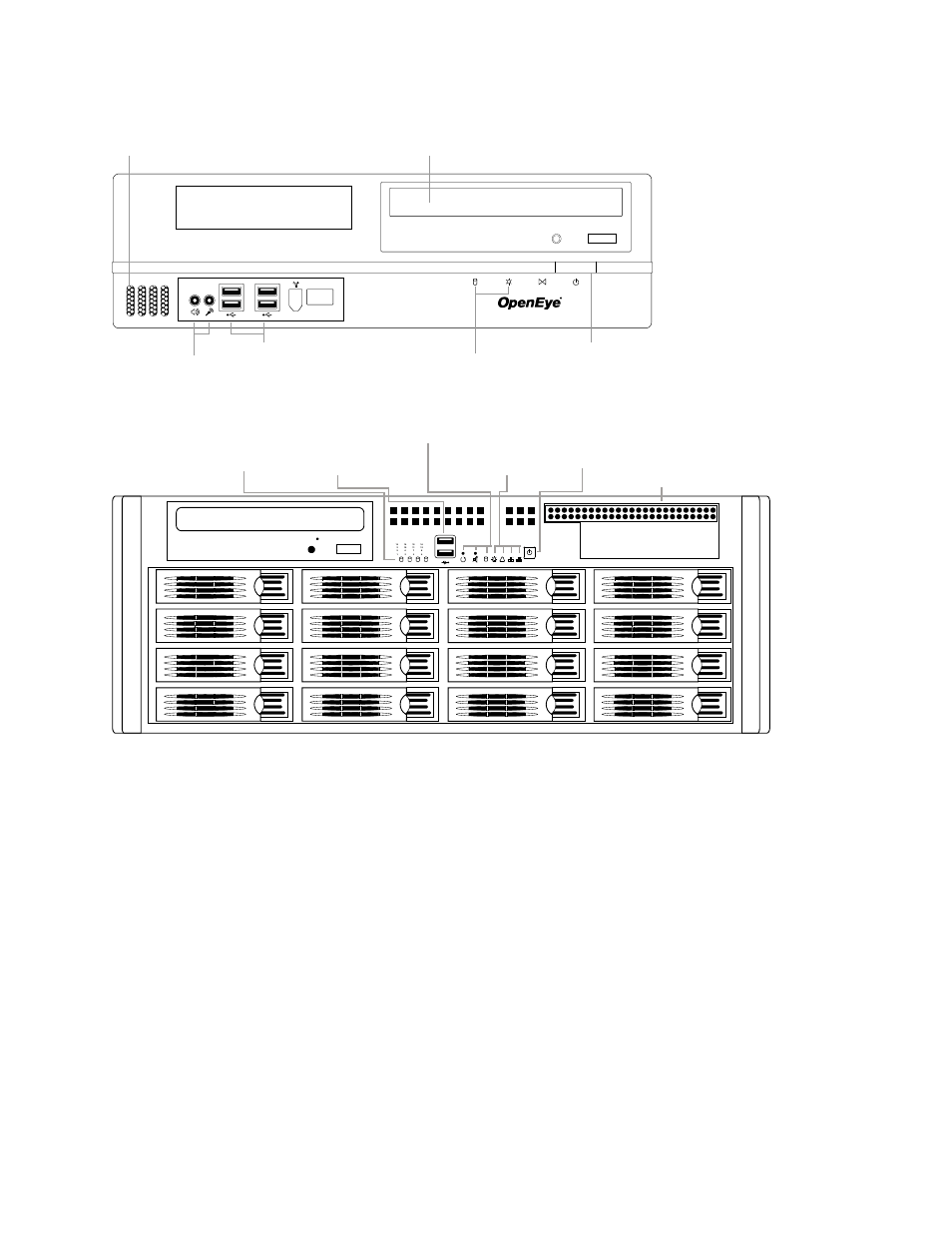 Nm front panel, N4 front panel | OpenEye OE5 N-Series User Manual | Page 13 / 23