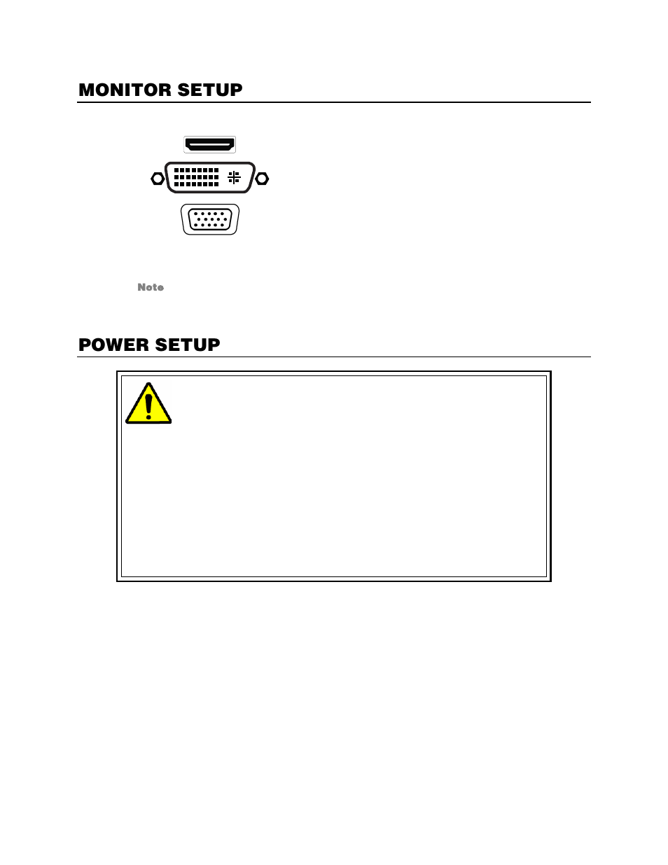 Monitor setup, Power setup | OpenEye OE5 N-Series User Manual | Page 18 / 23