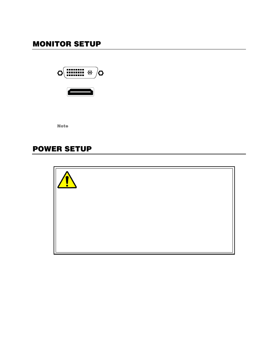 Monitor setup, Power setup | OpenEye OE4 R-Series User Manual | Page 15 / 17