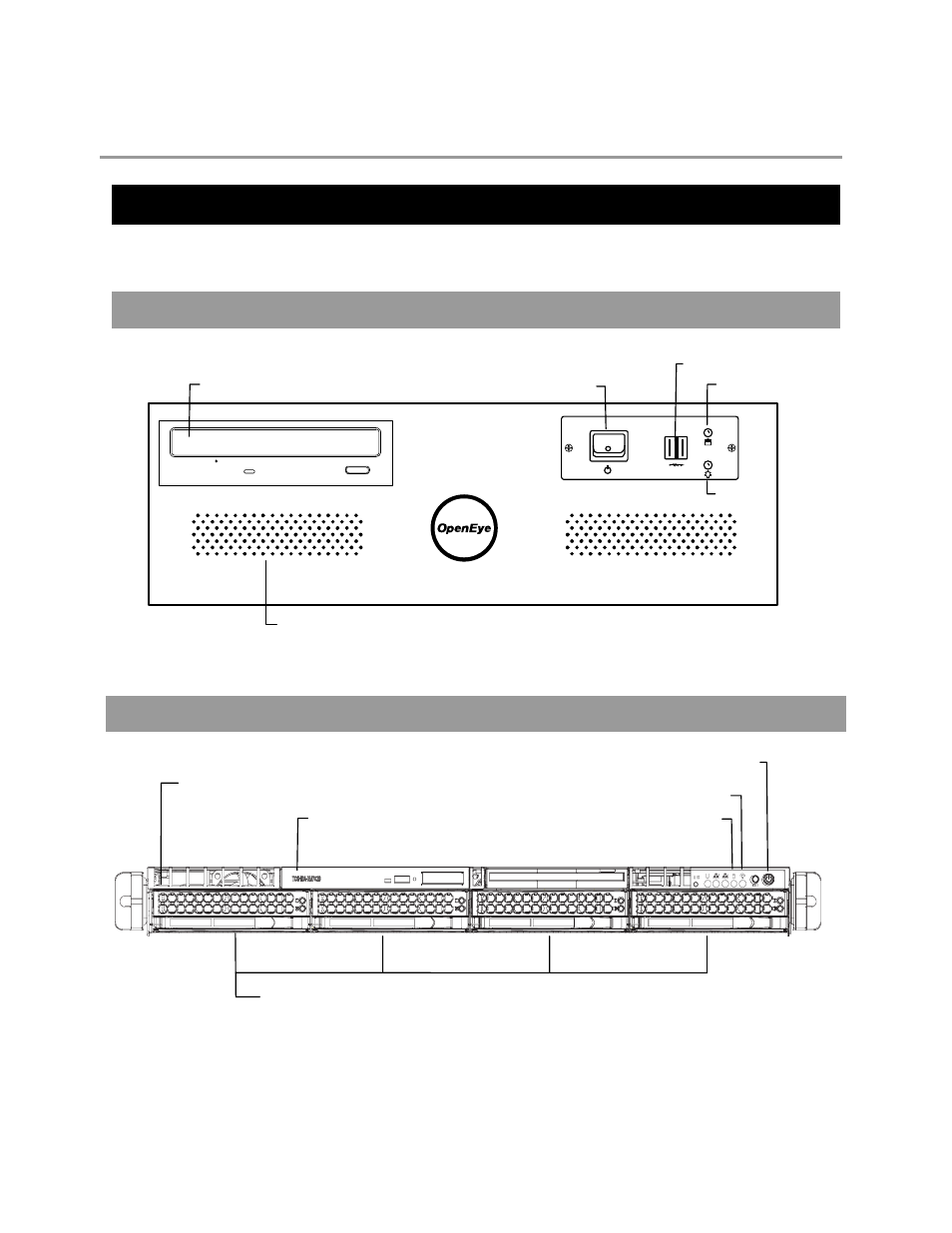 Controls and connections, Front panel controls, N3 front panel | N1 front panel | OpenEye OE4 N-Series User Manual | Page 15 / 27