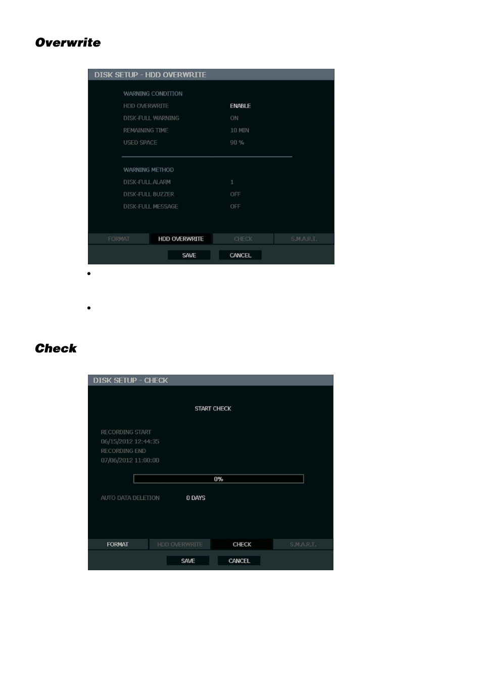 Overwrite, Check | OpenEye OE3 E-Series User Manual | Page 31 / 85