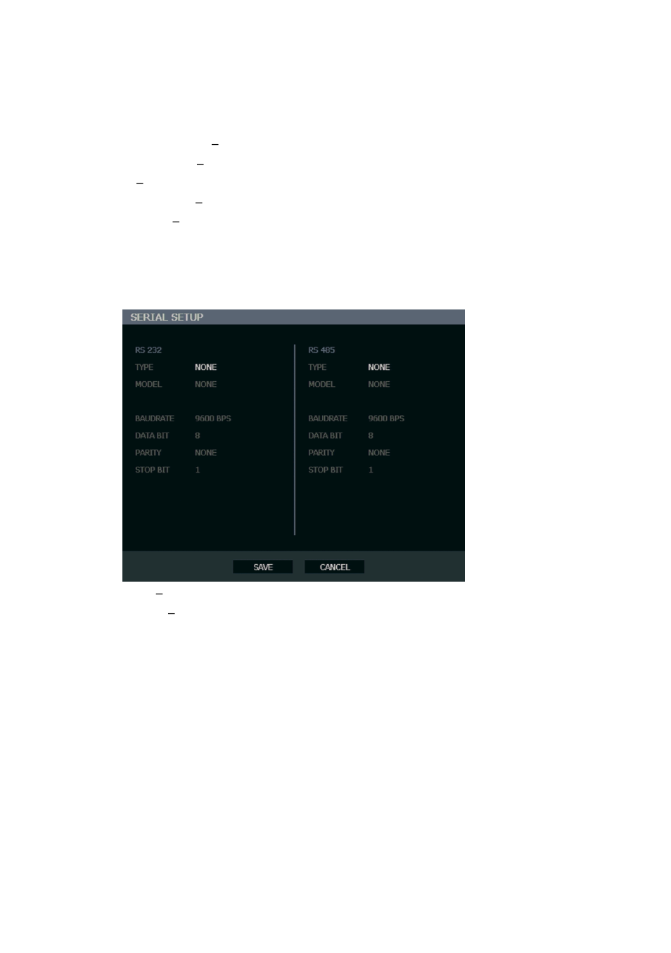 Serial setup | OpenEye OE3 E-Series User Manual | Page 51 / 85