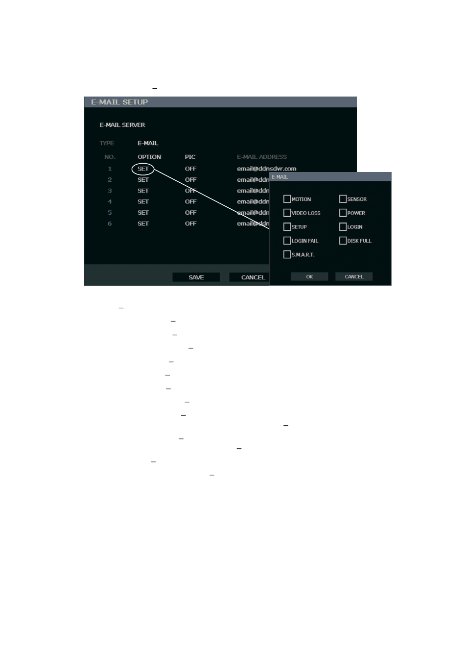 E-mail setup | OpenEye OE3 E-Series User Manual | Page 52 / 85