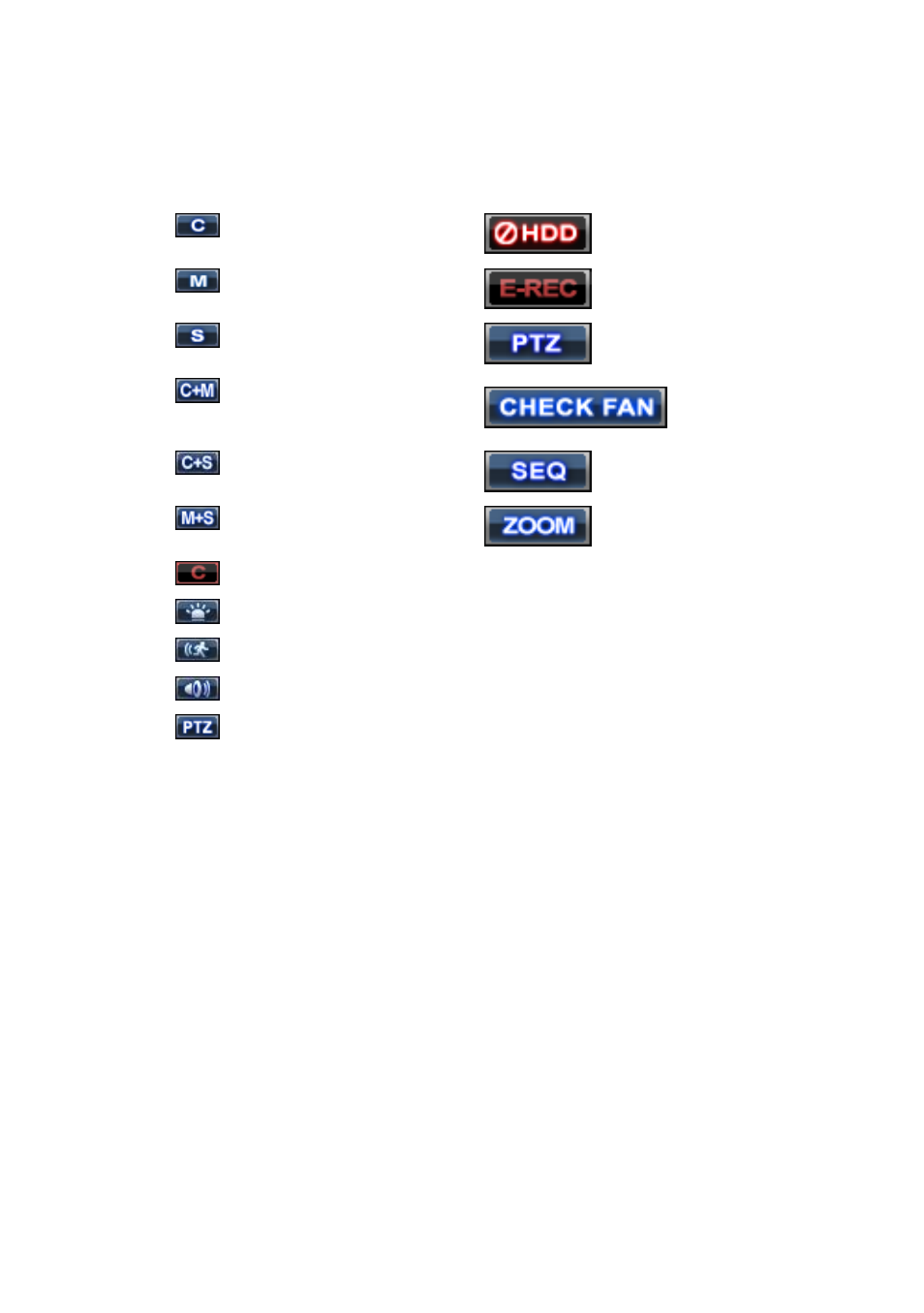 Icons | OpenEye OE3 E-Series User Manual | Page 59 / 85