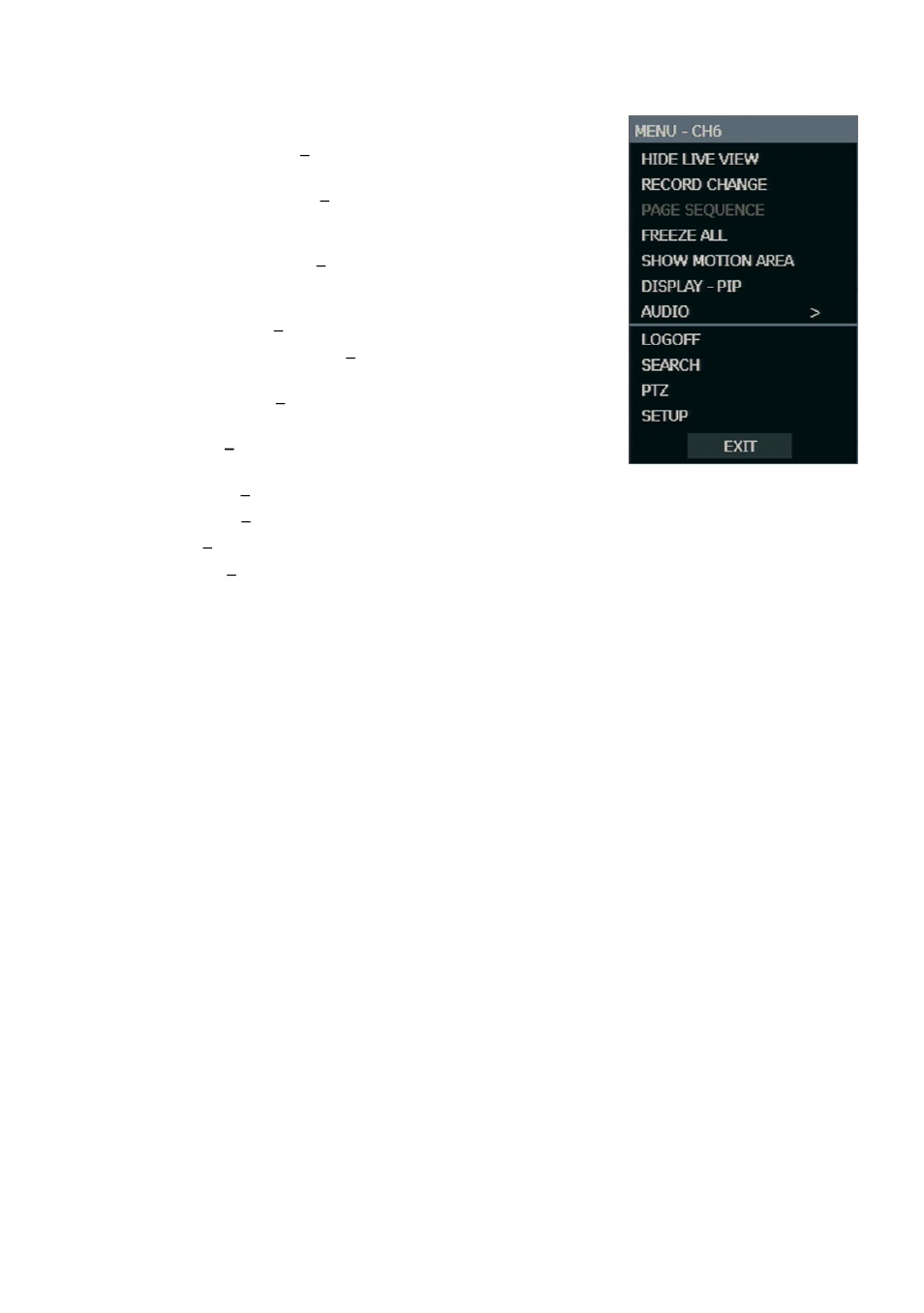 Popup menu, No signal, No permission | OpenEye OE3 E-Series User Manual | Page 61 / 85