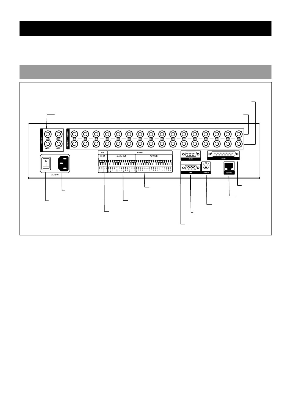 Rear panel connectors, 16 channel | OpenEye OE2-E480 User Manual | Page 18 / 72