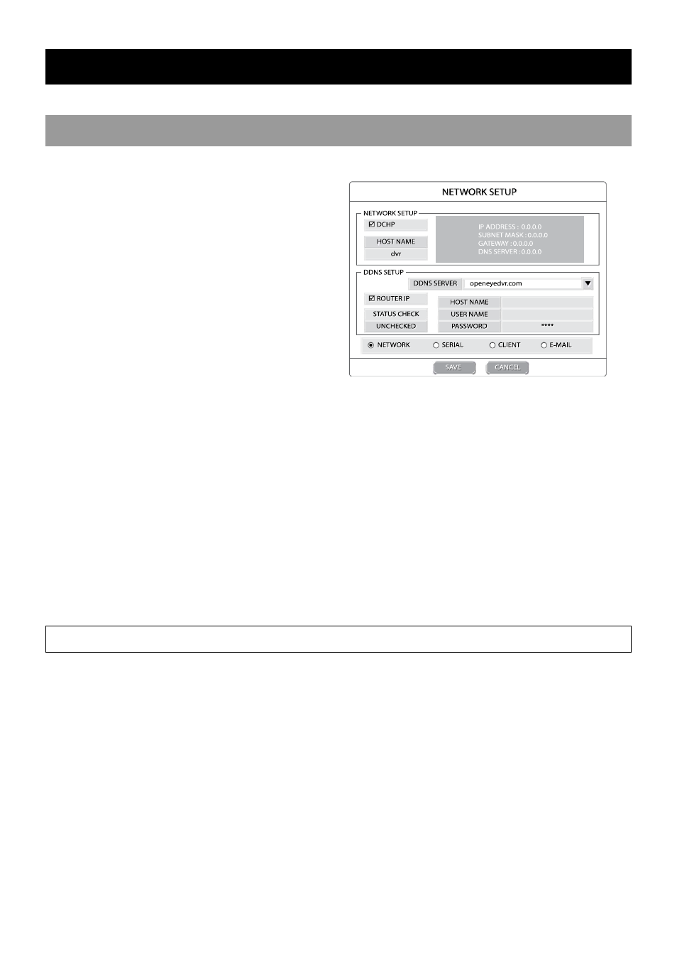 Network, Network setup, Enabling free ddns | OpenEye OE2-E480 User Manual | Page 35 / 72