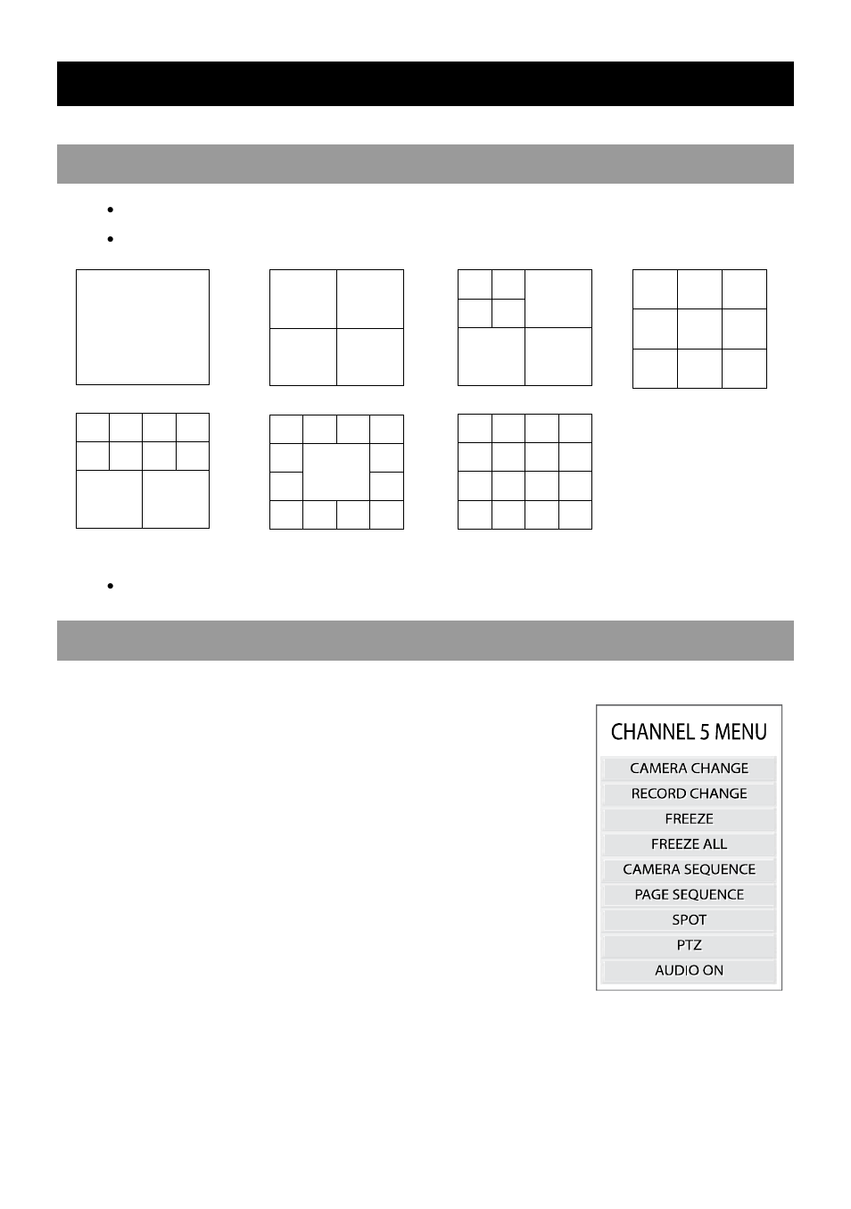 Monitoring, Select channel, Live popup menu | OpenEye OE2-E480 User Manual | Page 43 / 72