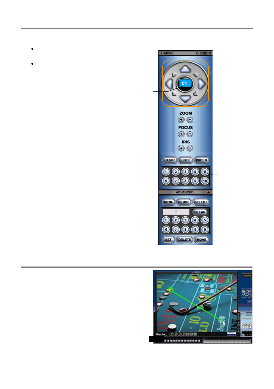 Using the graphical ptz controller, Using the on-screen compass | OpenEye OE2-E480 User Manual | Page 65 / 72